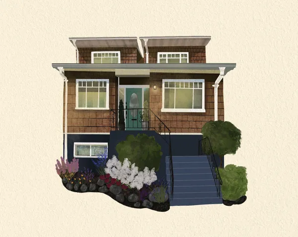 Watercolour painting of a house